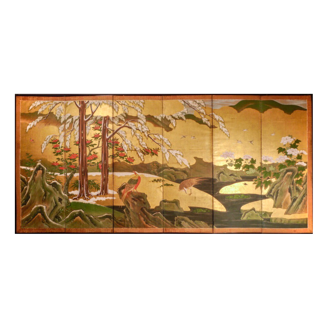 Japon, Paravent à six feuilles, école de Kano, période Edo