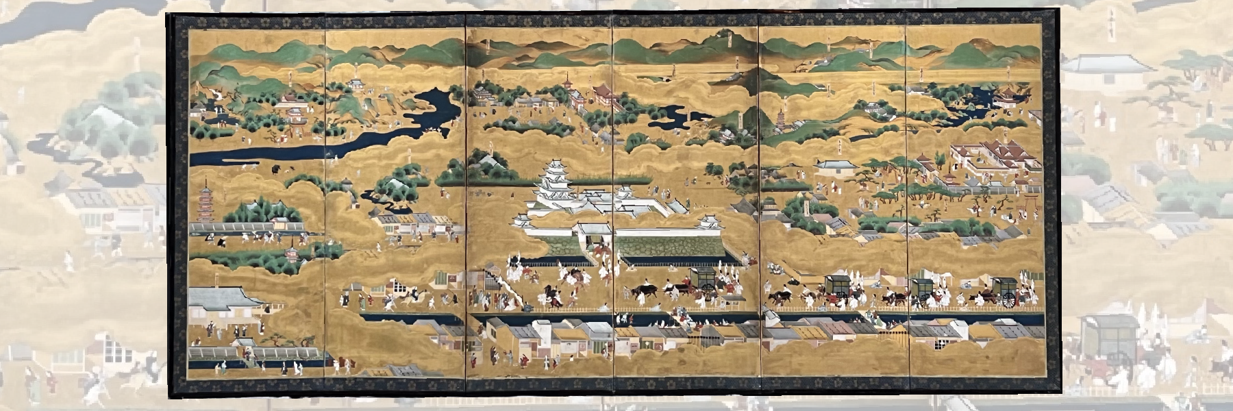 Vendu Paravent Rakuchu-Rakugai, Japon époque Edo 18e siècle