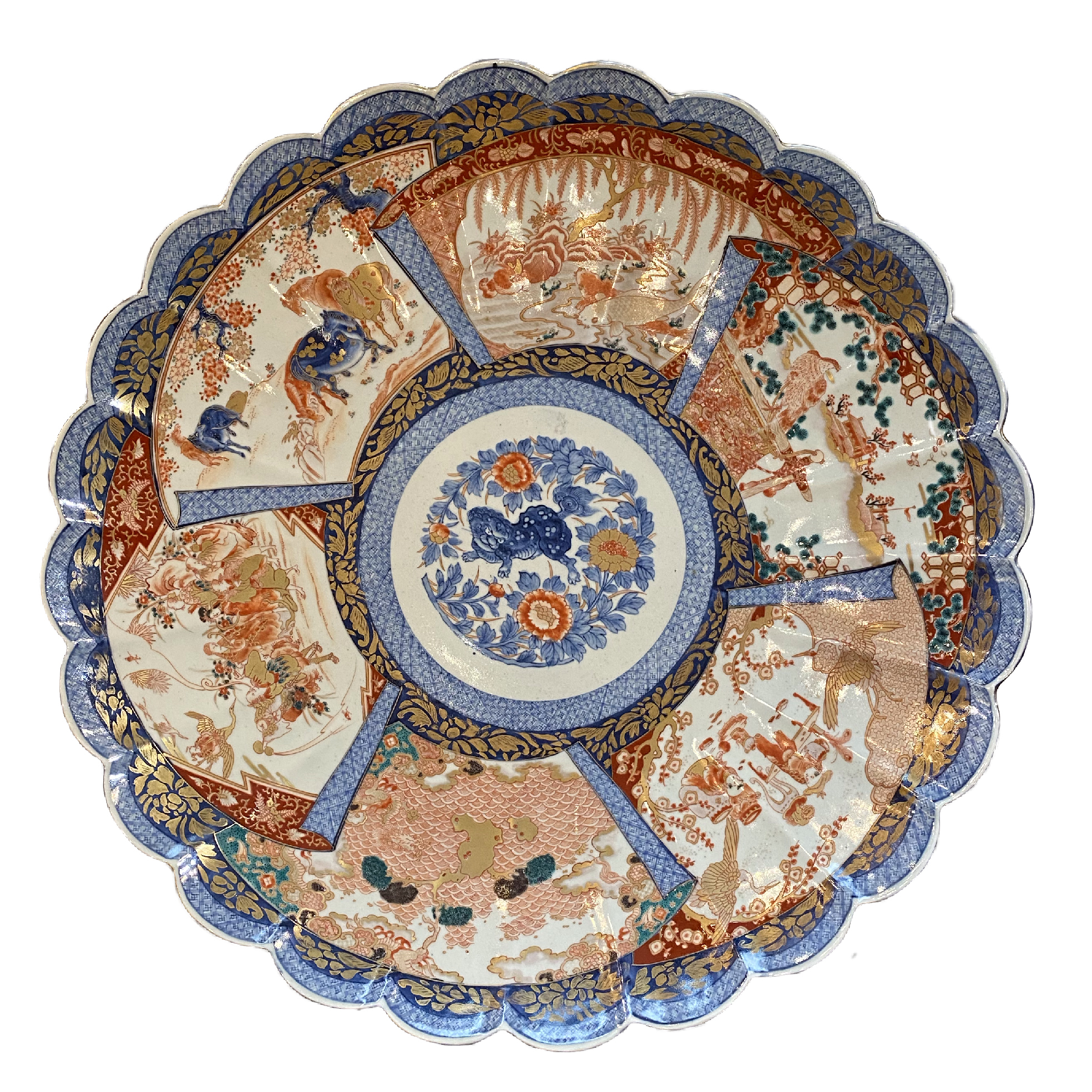 Vendu Japon, Arita, Trs Grand plat Imari, poque Meiji., Grand plat Imari poque meiji