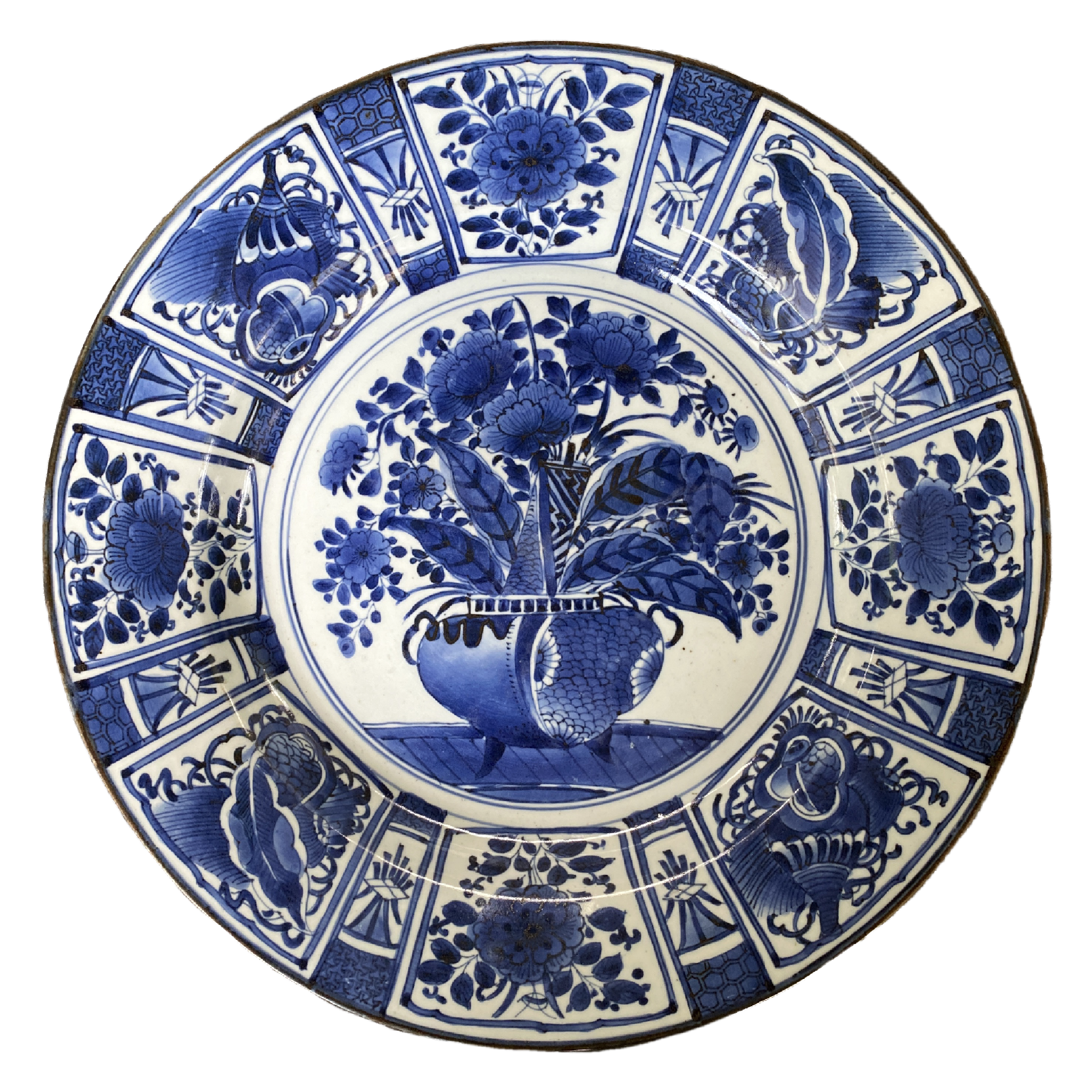 Japan, grand plat blanc, Arita, poque Edo.