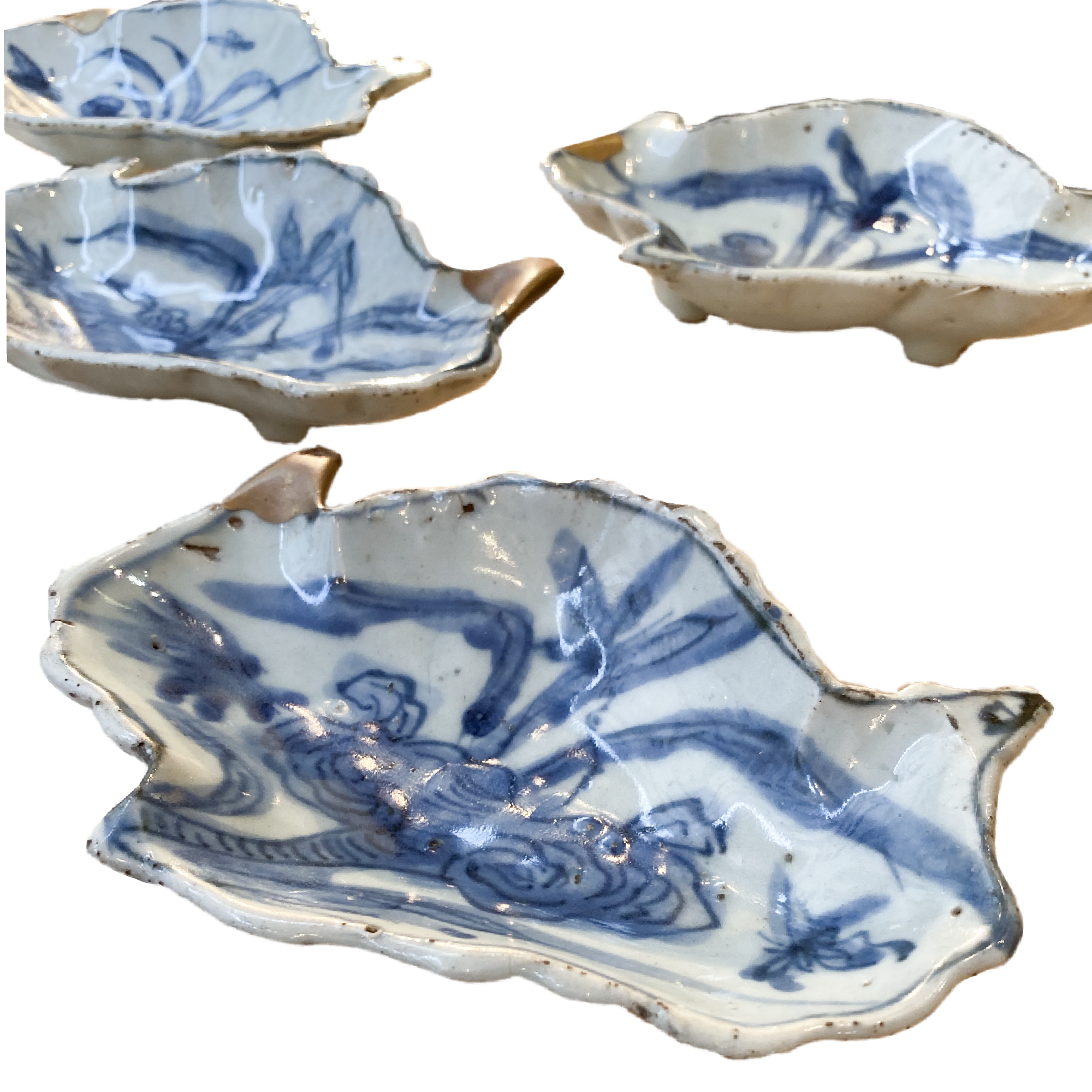 Vendu/Sold Chine, 5 plats  ko-sometsuke, Epoque Ming, priode Tianqi 1621-1627