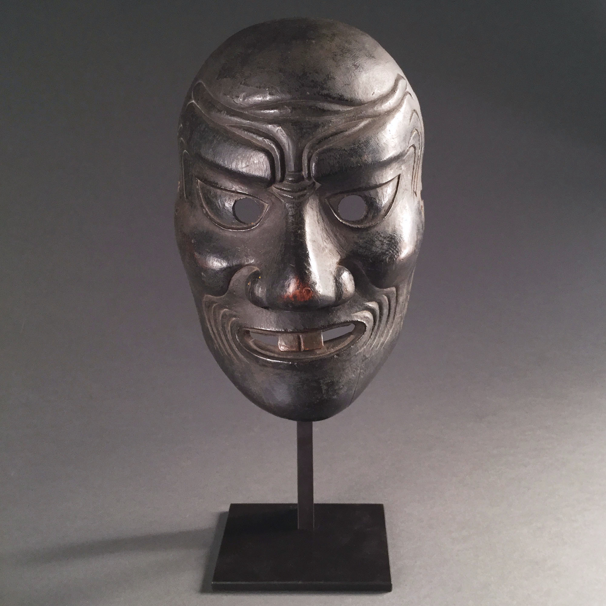 Japon, masque sculpté, époque Edo, 17-18ème siècle.
