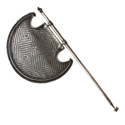 Inde, éventail en argent massif , Pankha, 19e siècle