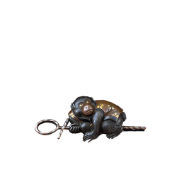 Vendu Japon, Obidome en forme de singe sur un cerceau, Katsura Mitsuharu, 1871-1962.