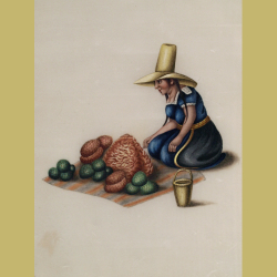 Chine, très rare suite de 11 peintures, XIXème siècle., Pérou