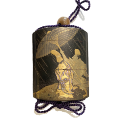 VENDU/SOLD Japon, inro en laque, signé Kaomi Tadamitsu, seconde moitié du 18ème siècle.