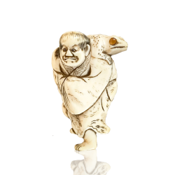 Vendu/Sold Japon, Netsuké, Gamma Sennin et son crapaud, époque Edo.