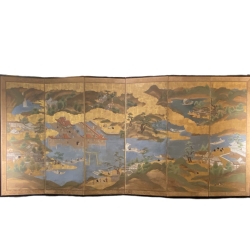 Japon, Paravent , le temple de Itsukushima, 18éme siècle
