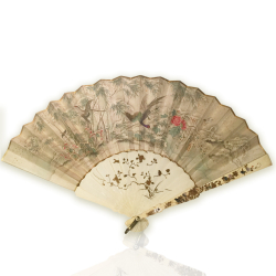 VENDU/ SOLD Japon, éventail en soie et ivoire à décor Shibayama, époque Meiji