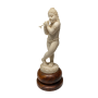 Krishna jouant de la flute, ivoire Anglo-Indien, fin du  19me Sicle
