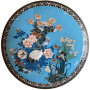 Japon, trs grand plat en maux cloisonn, XIXe sicle.