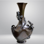 Vendu Japon, Vase en bronze  dcor de dragons, poque Meiji, vers 1880