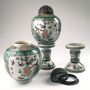 Chine, paire de lanternes en porcelaine, 19me sicle