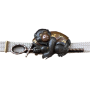 Vendu Japon, Obidome en forme de singe sur un cerceau, Katsura Mitsuharu, 1871-1962.