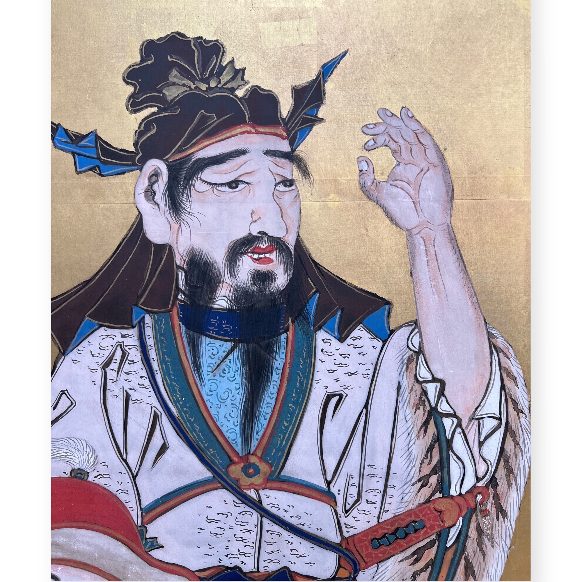 Japon, Paravent  deux feuilles, Les marchands Chinois, poque Edo.