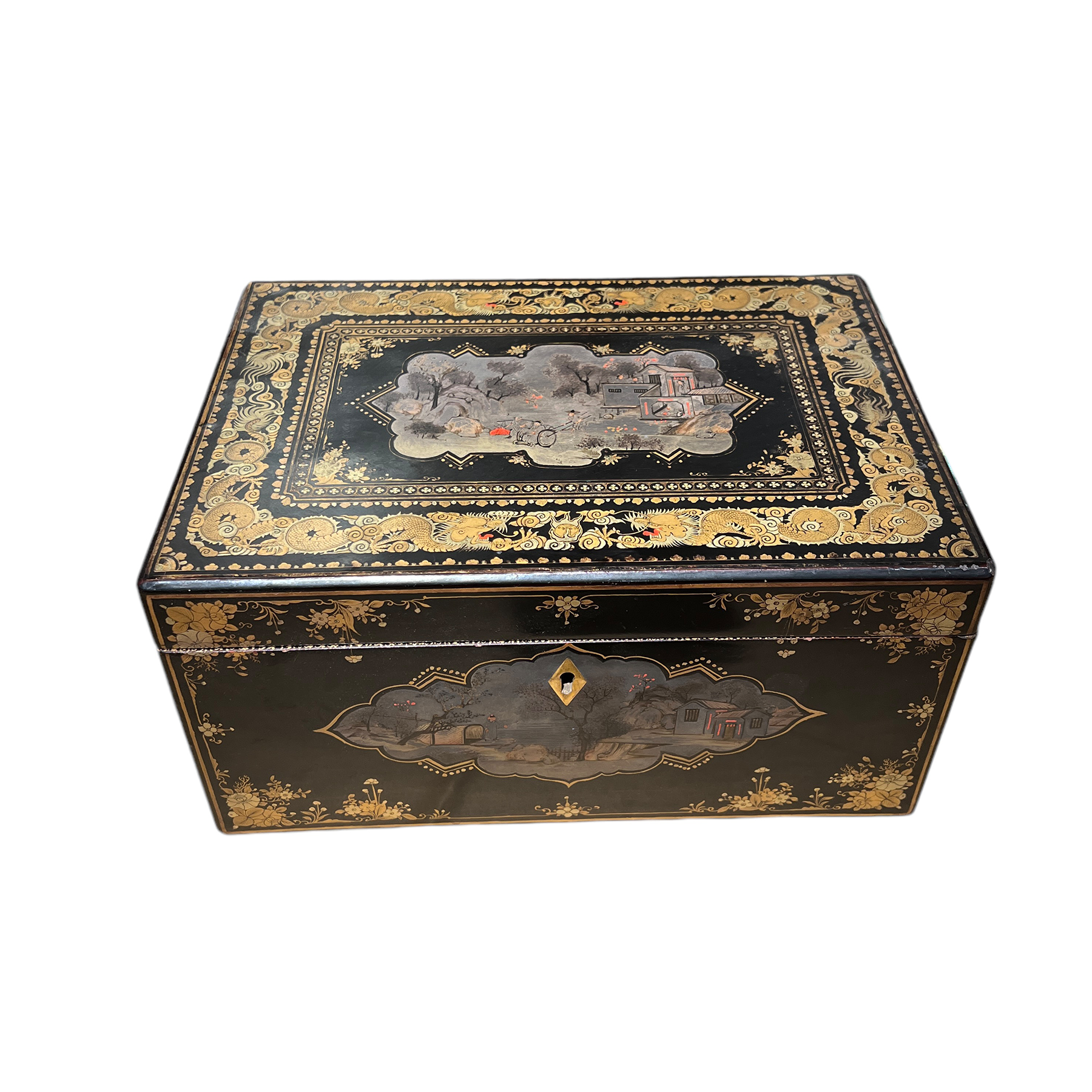 Vendu - Chine, Boite en laque de Canton, vers 1840