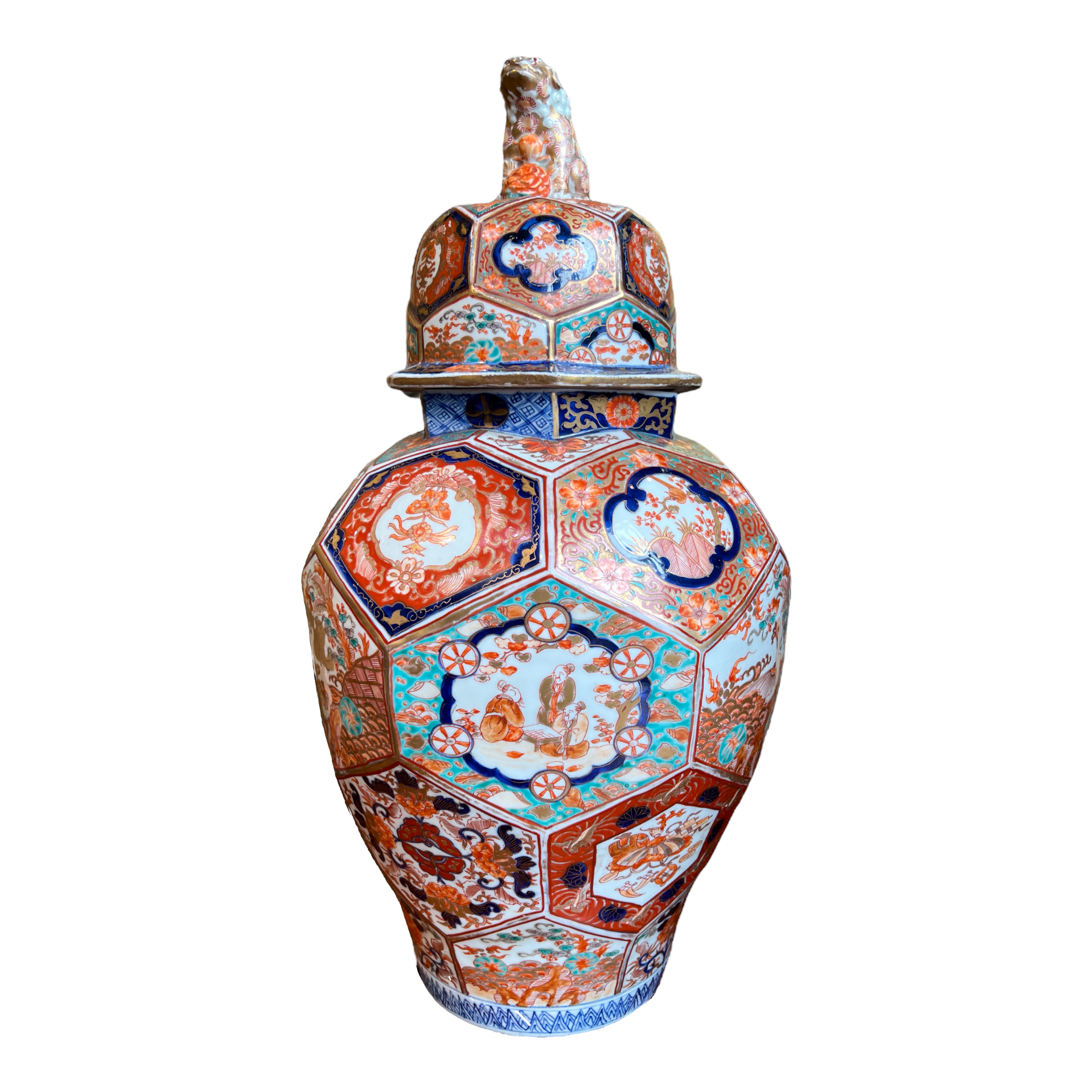 Japon, grande potiche en porcelaine  dcor Imari, Arita, 19e