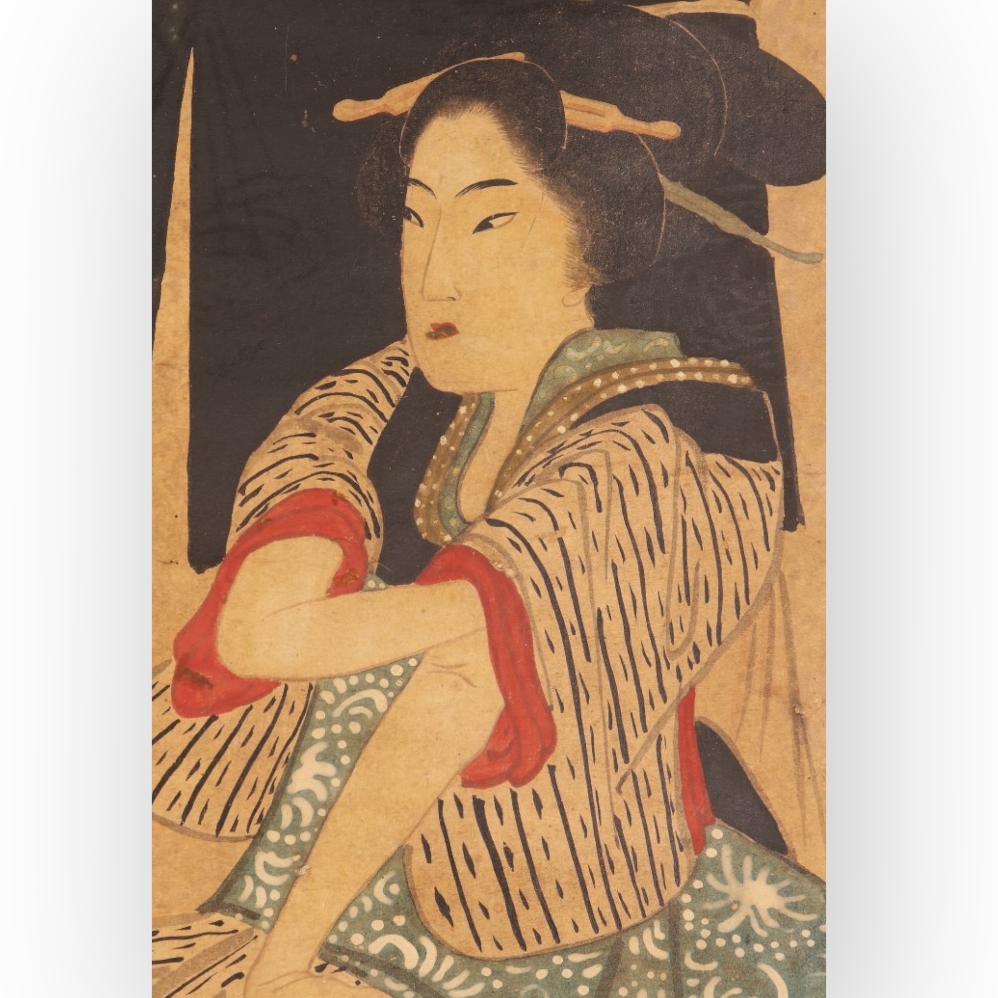 Paire de peintures, Marchands trangers, att  Kawahara Keiga, Japon vers 1820