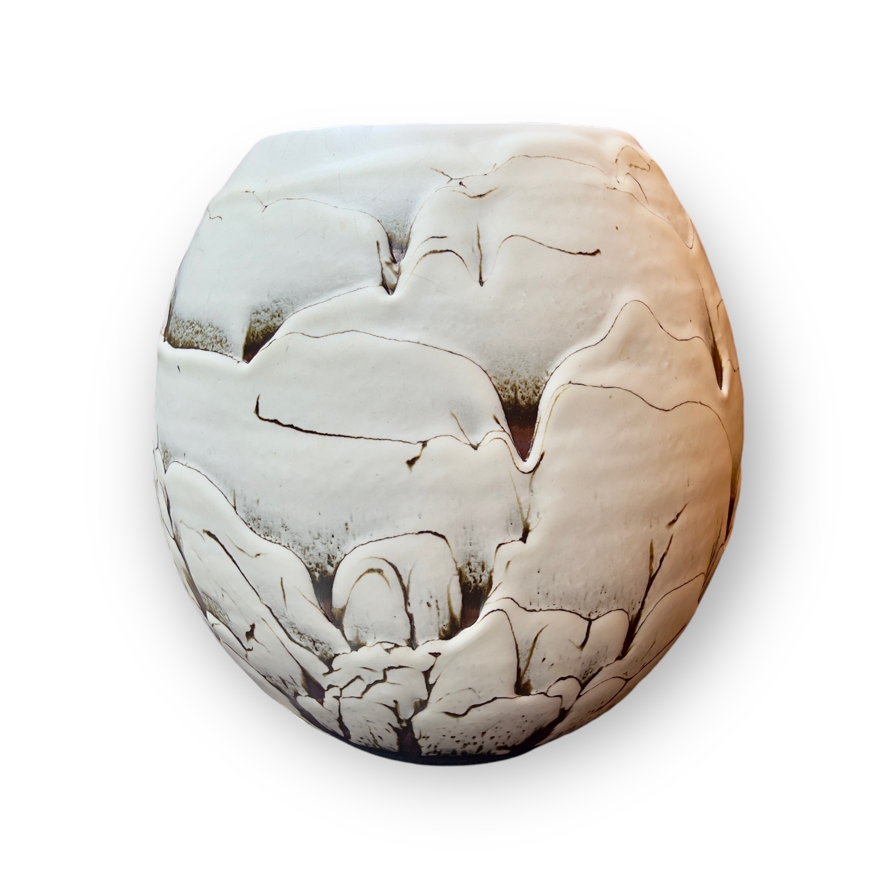 Vase en cramique, La Neige, Morinobu Kimura, n en 1932
