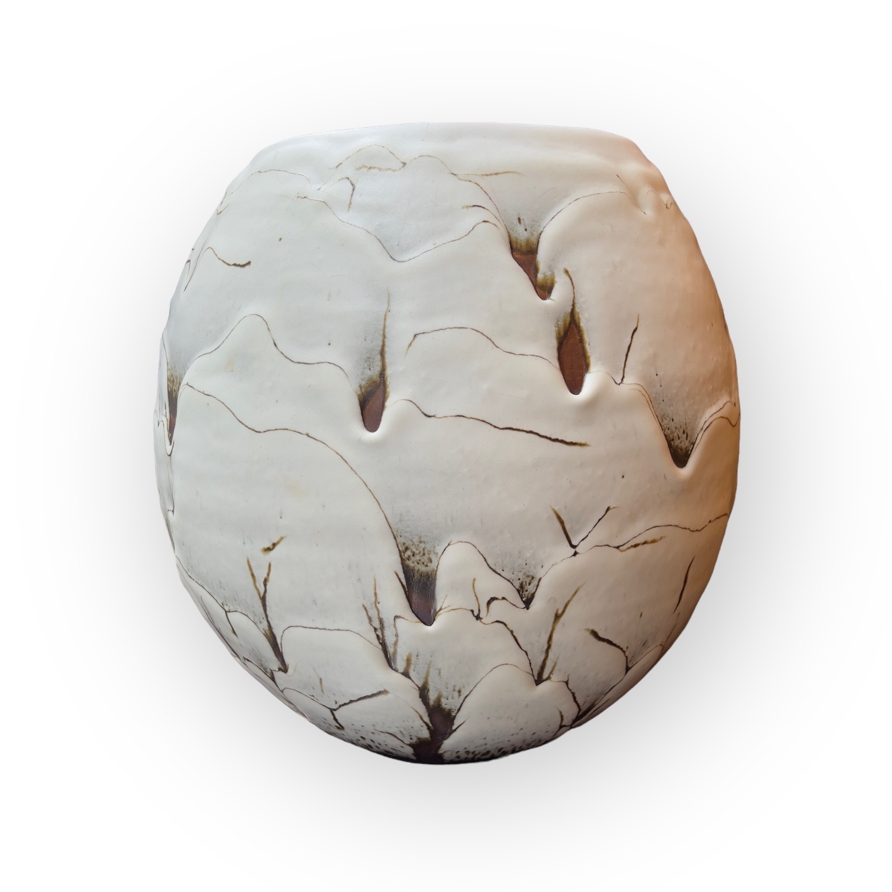 Vase en cramique, La Neige, Morinobu Kimura, n en 1932