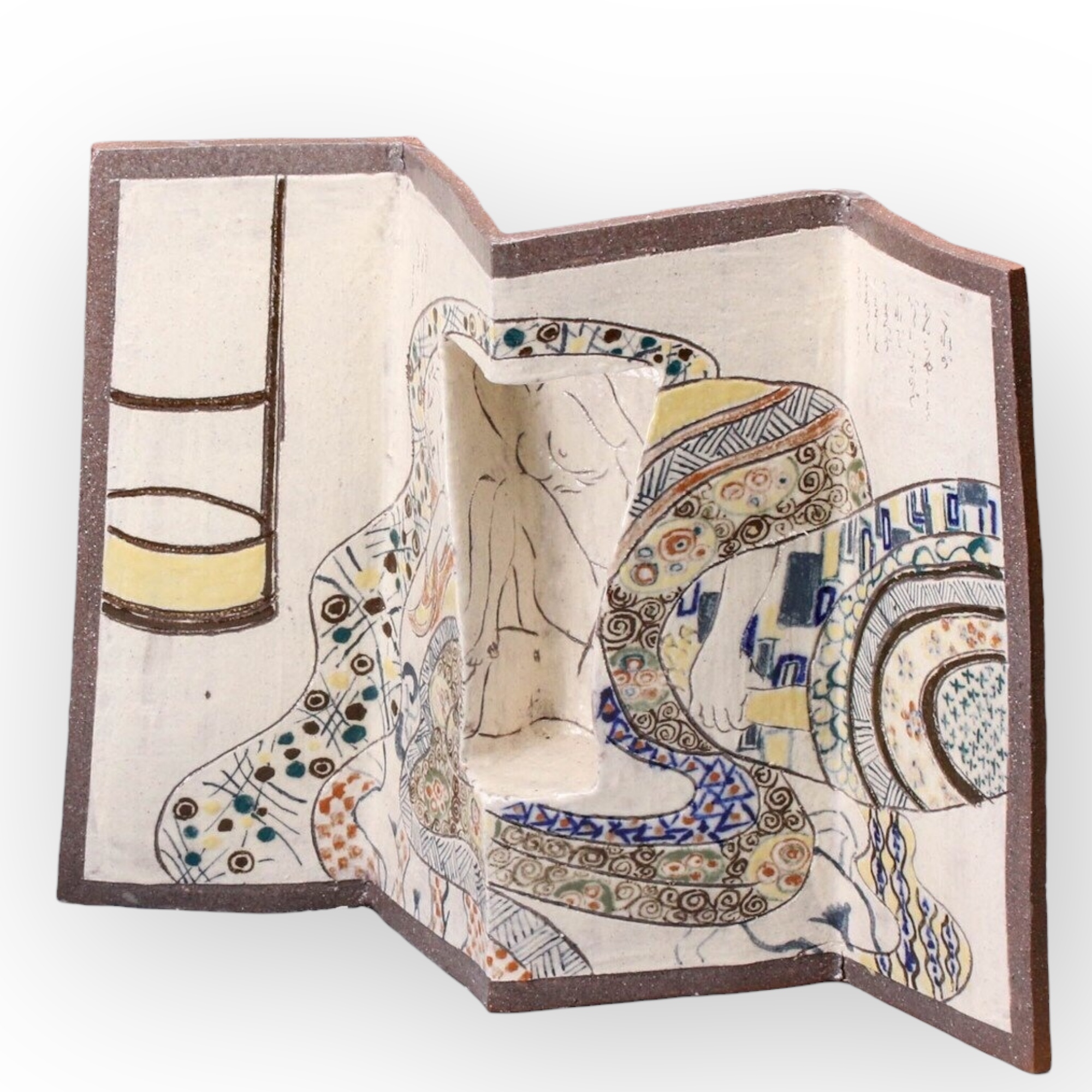 Yoshimasa Toba, sculpture paravent en grs maill, vers 1986