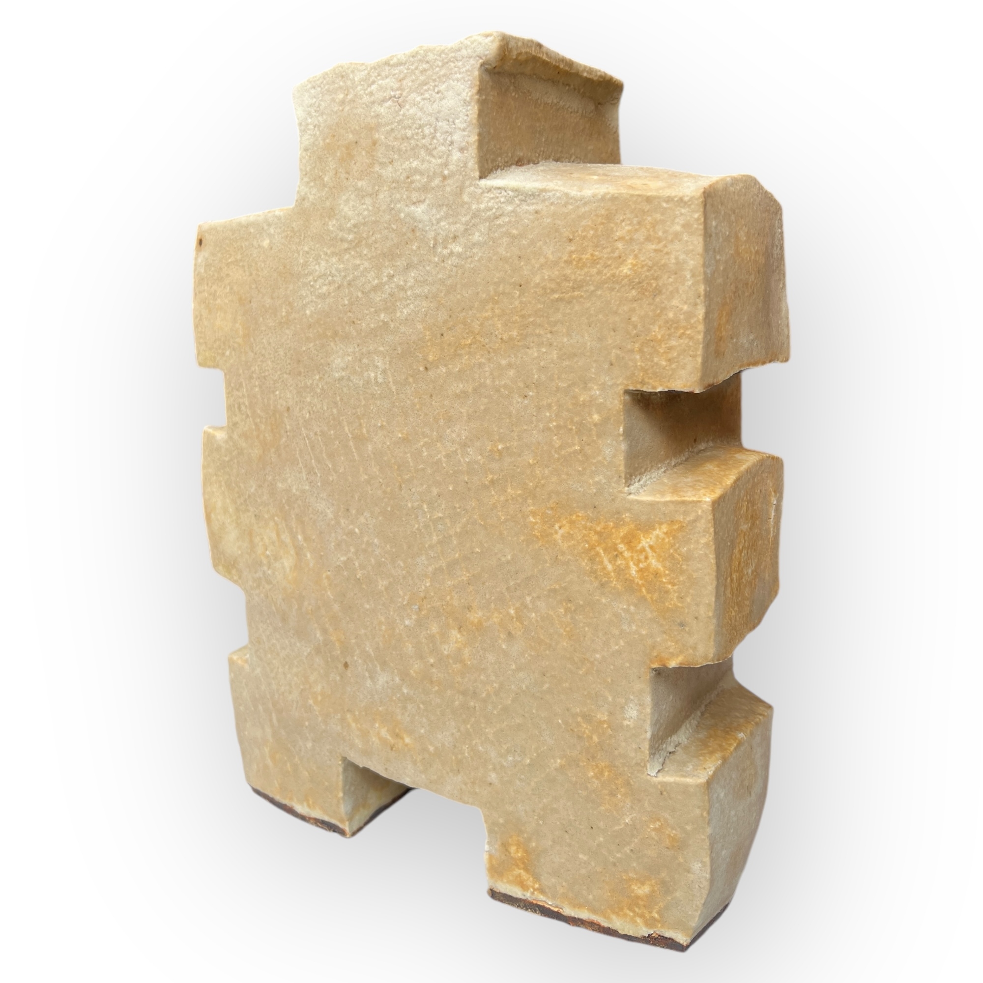 Vase  forme irrgulire, Sakamoto Motoyuki, grs de Seto vers 1980