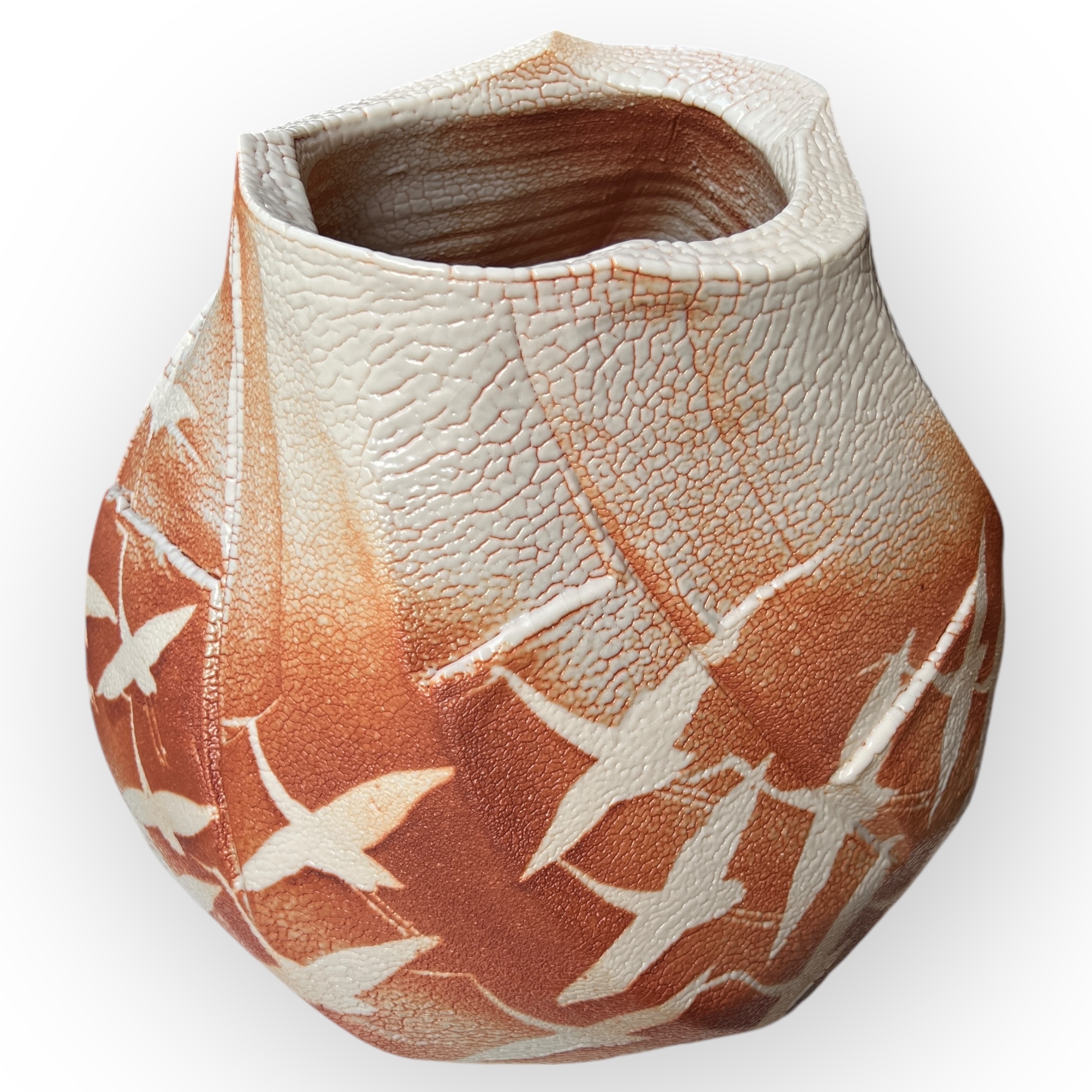 Hayashi Shotaro, Vase aux grues vers 1990