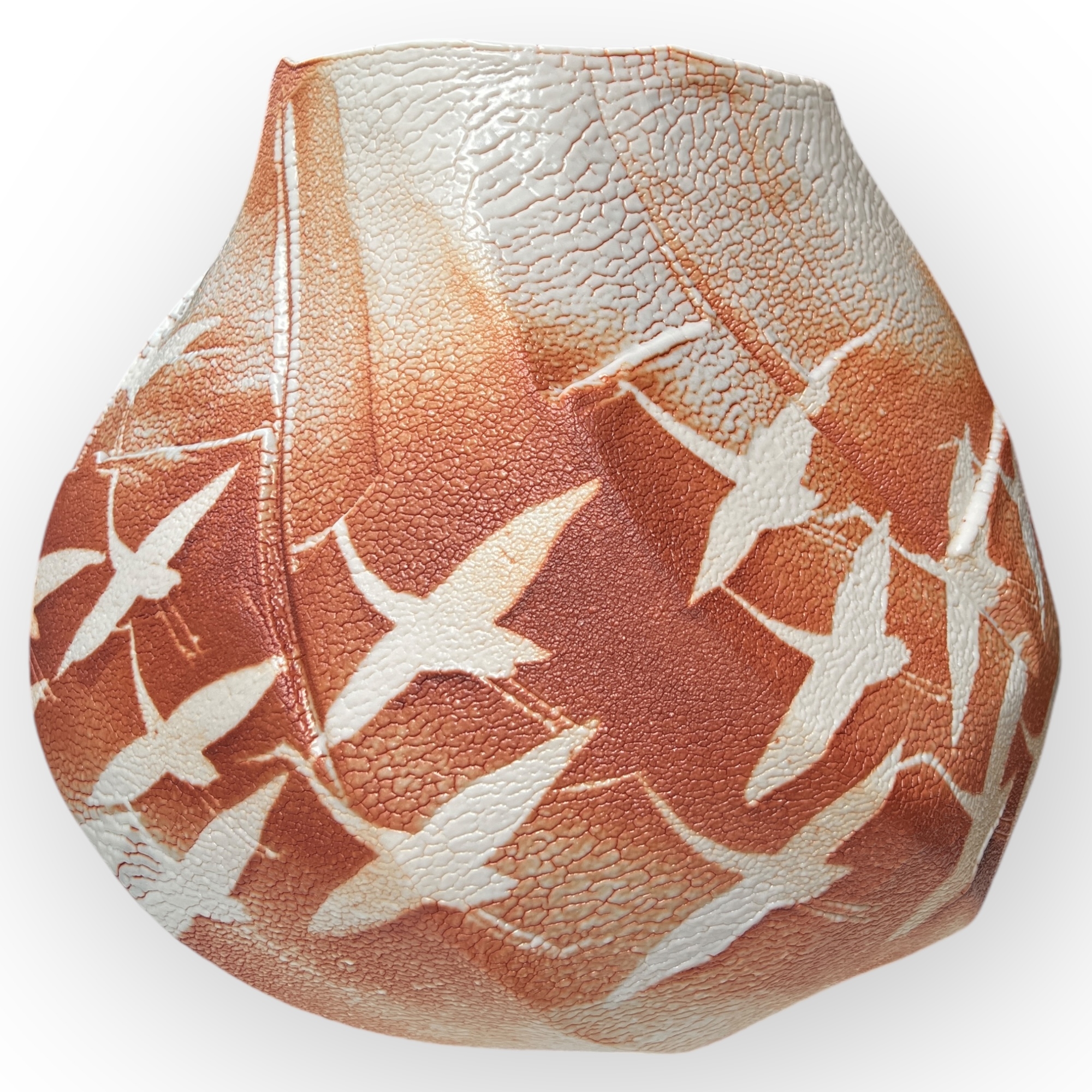 Hayashi Shotaro, Vase aux grues vers 1990