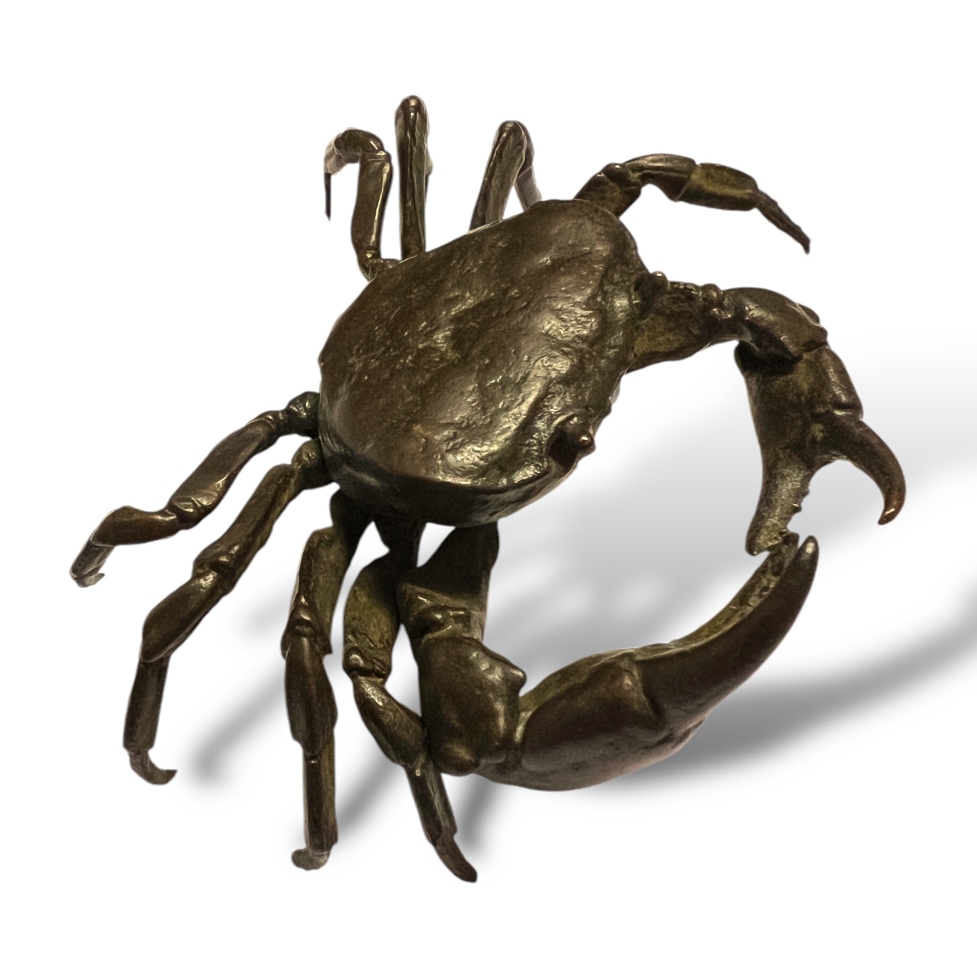 Vendu Crabe articul en bronze sign Yasunoke, Japon vers 1900