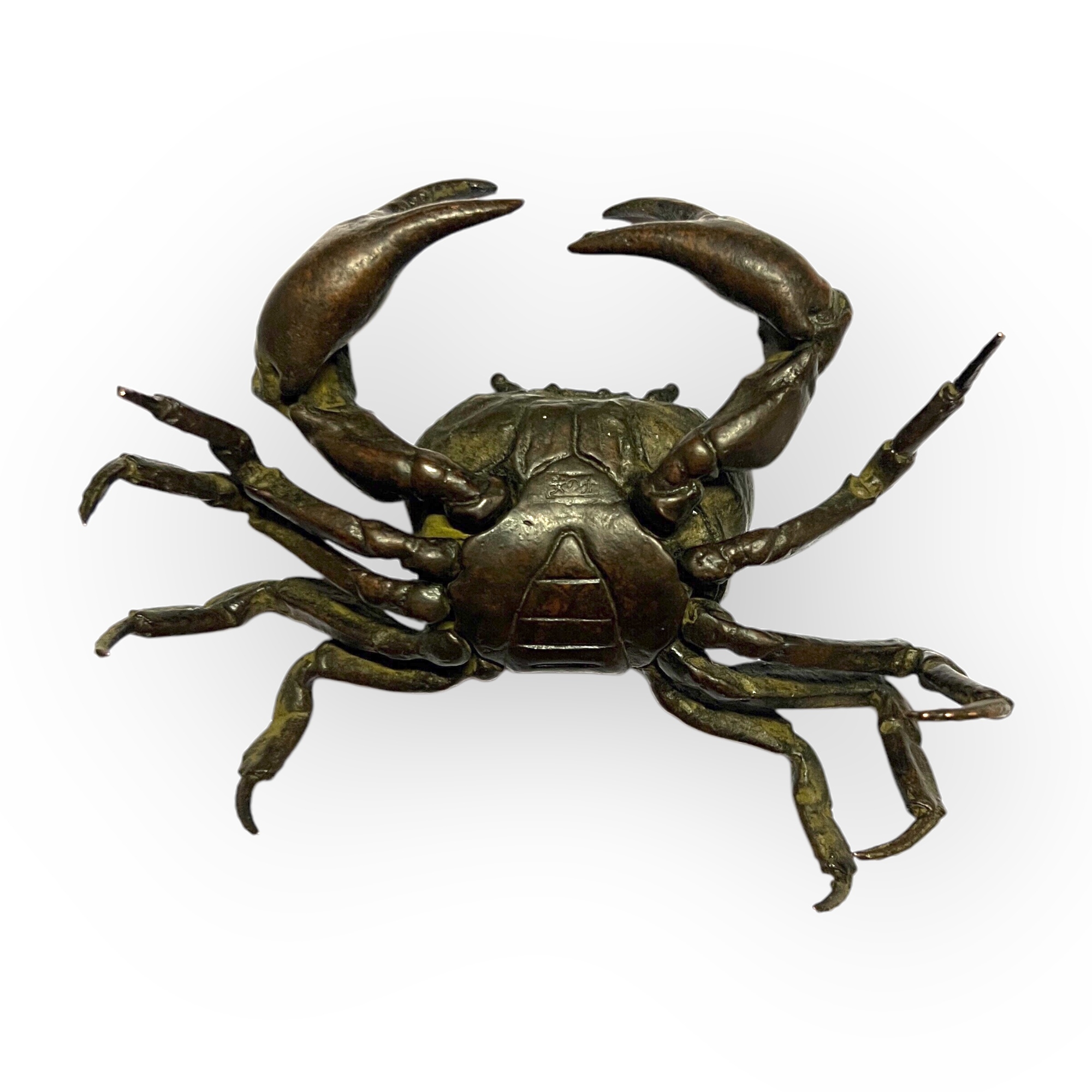 Vendu Crabe articul en bronze sign Yasunoke, Japon vers 1900