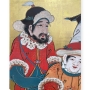 Japon, Paravent  deux feuilles, Les marchands Chinois, poque Edo.