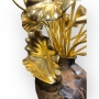 Vendu/ sold Ensemble de 26 fleurs et feuilles de lotus en bois dor, Japon, poque Showa.